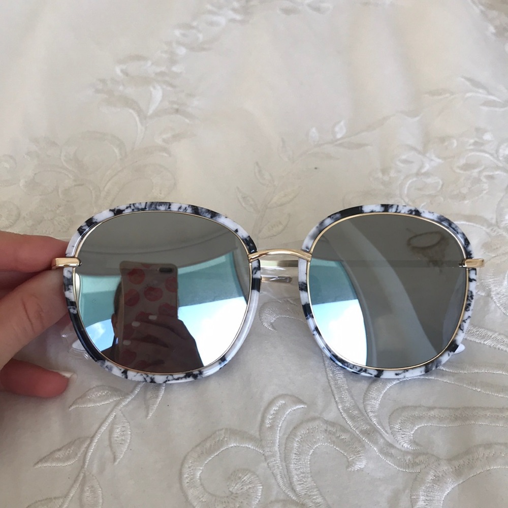 Reflective marble frame sunglasses